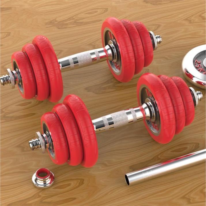 4-in-1 Adjustable Dumbbell Set — Dumbbell, Barbell, Push-Up Stand, and Weight Plate